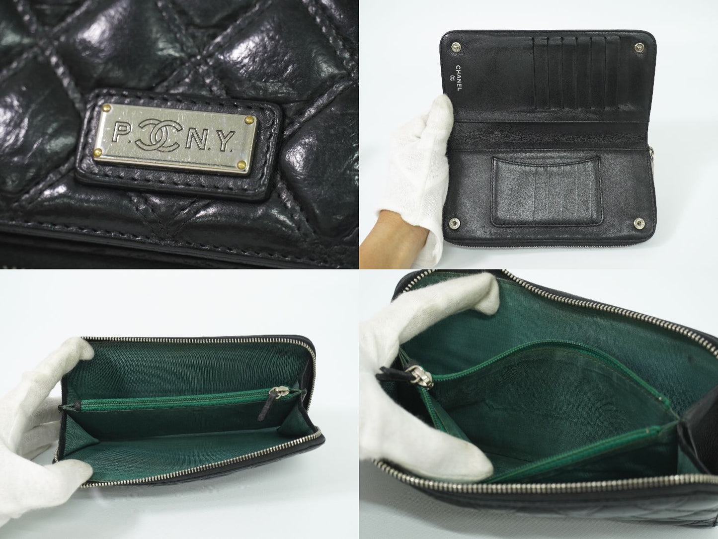 CHANEL パリ ニューヨークライン マトラッセ 長財布 ブラック