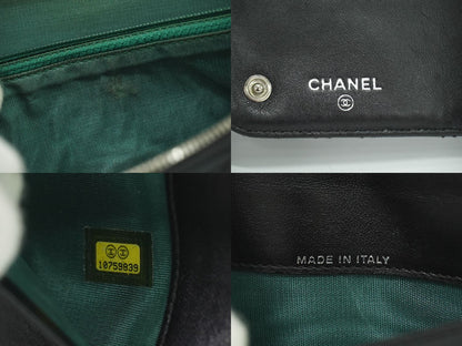 CHANEL パリ ニューヨークライン マトラッセ 長財布 ブラック