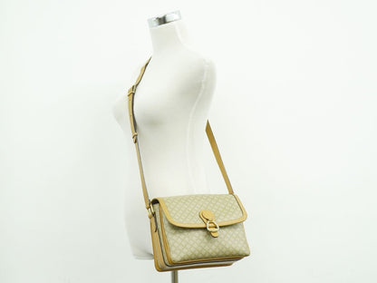 CELINE マカダム ショルダーバッグ ベージュ