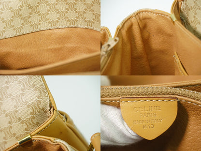 CELINE マカダム ショルダーバッグ ベージュ