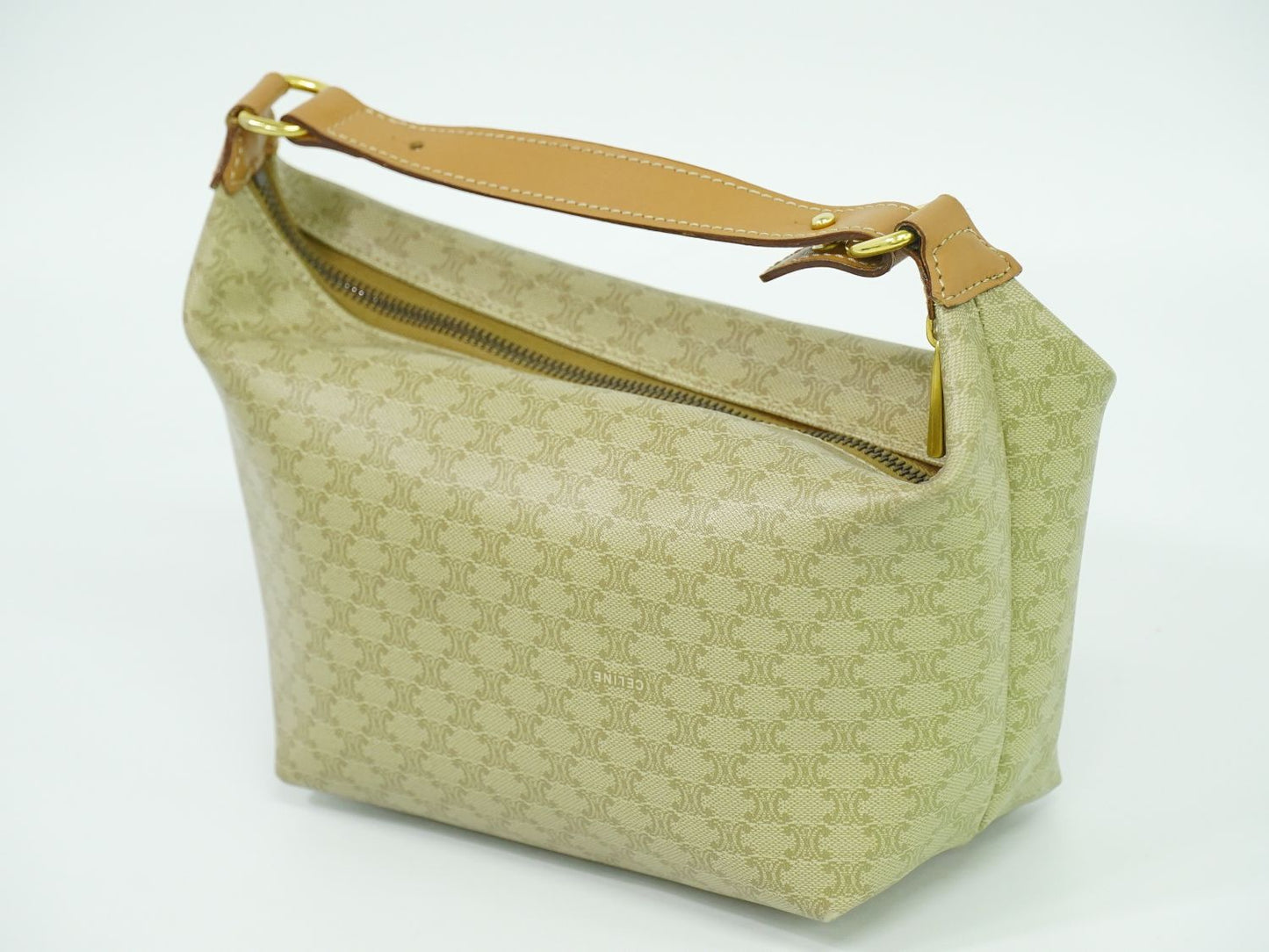 CELINE マカダム ハンドバッグ ベージュ