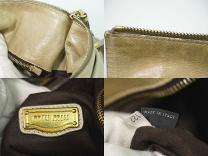 MIU MIU 2WAY ショルダーバッグ ライトカーキ