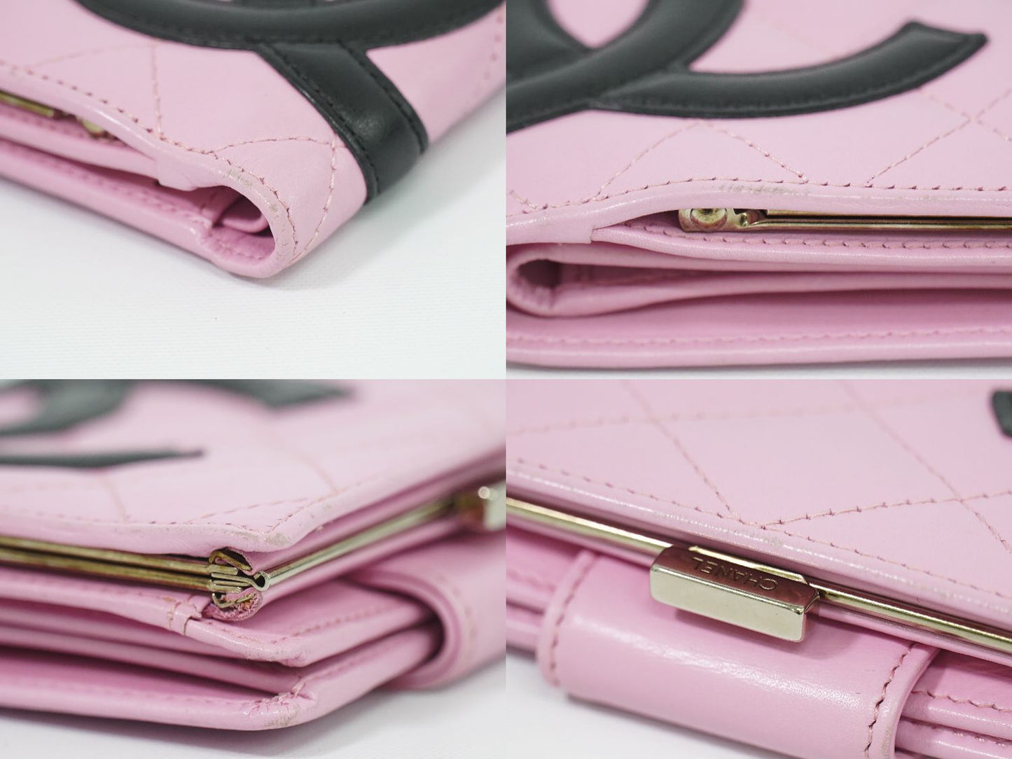 CHANEL ココマーク カンボンライン 折財布 ピンク