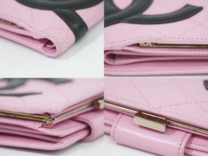 CHANEL ココマーク カンボンライン 折財布 ピンク