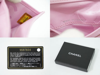 CHANEL ココマーク カンボンライン 折財布 ピンク