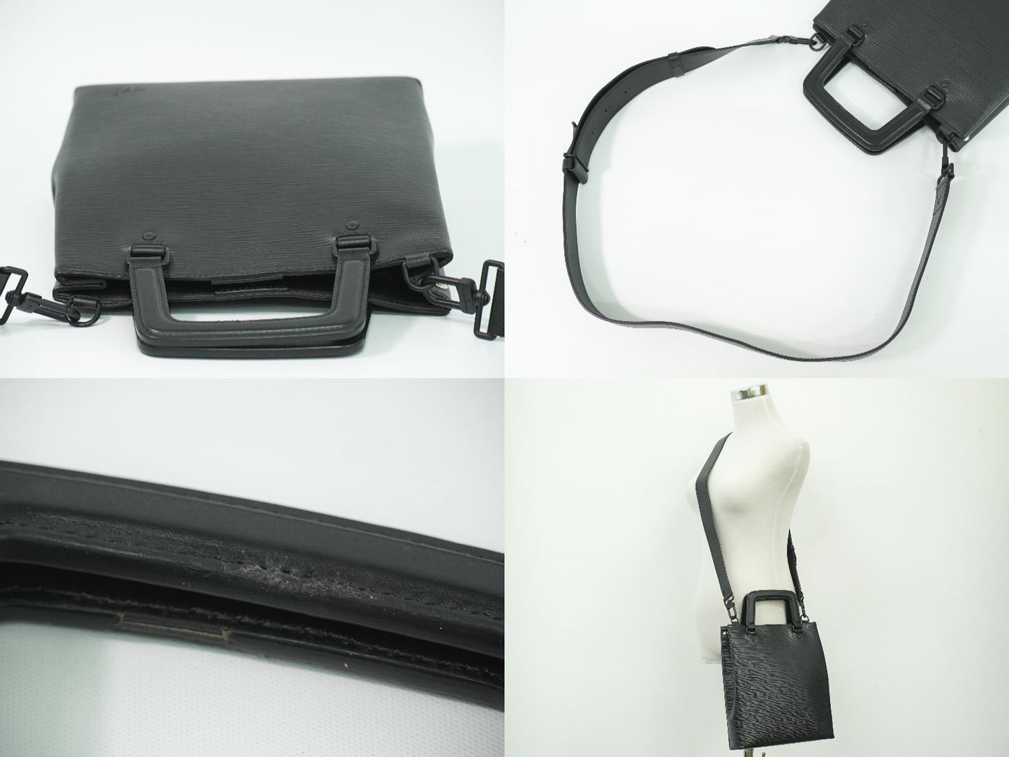 LOUIS VUITTON サックプラ フォールド エピ レザー 2WAY ショルダーバッグ ノワール M58497