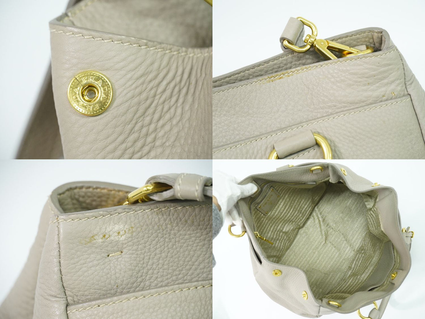 PRADA 2WAY ショルダーバッグ グレージュ BR4393