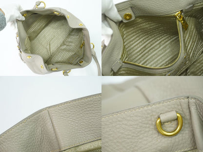 PRADA 2WAY ショルダーバッグ グレージュ BR4393