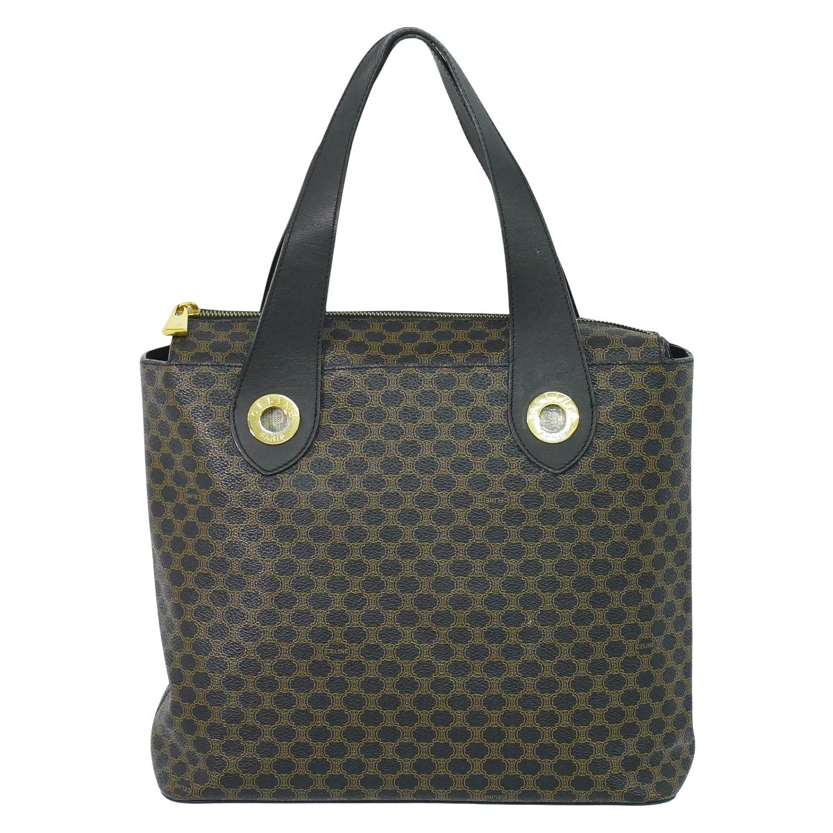 CELINE マカダム トートバッグ ブラウン ブラック