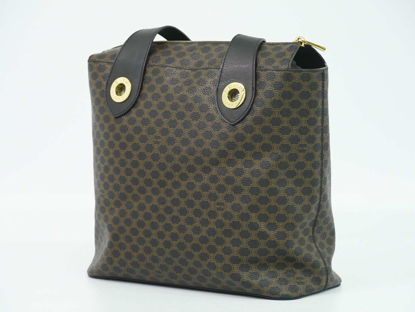 CELINE マカダム トートバッグ ブラウン ブラック