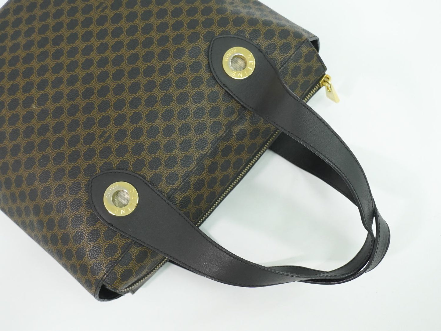 CELINE マカダム トートバッグ ブラウン ブラック