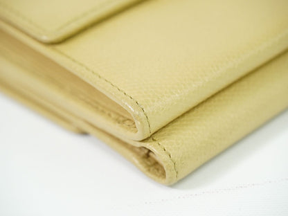 CHANEL ココマーク ココボタン 折財布 ベージュ