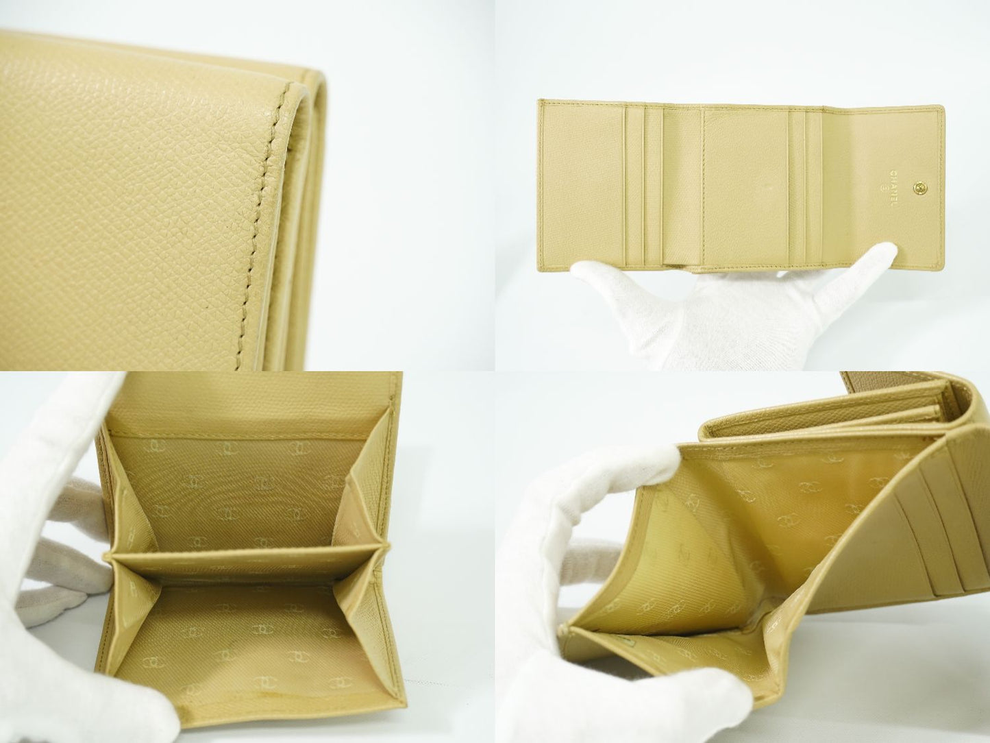 CHANEL ココマーク ココボタン 折財布 ベージュ