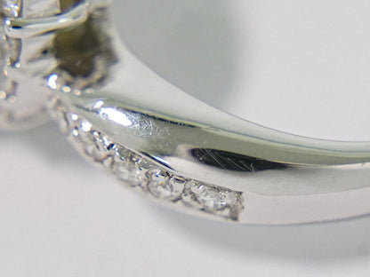 クリソベリル 3.08ct ダイヤモンド 0.38ct 750 18K WG リング 14.5号 グレー