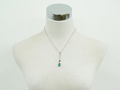 オパール 4.30ct ダイヤモンド 0.23ct K18 WG ネックレス グリーン