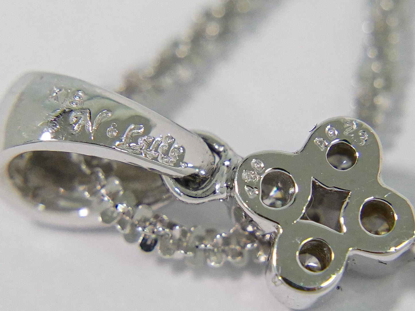 オパール 4.30ct ダイヤモンド 0.23ct K18 WG ネックレス グリーン