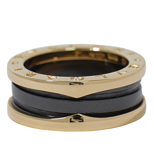 BVLGARI B-ZERO1 Au750 PG セラミック リング 51 10号 ピンクゴールド ブラック