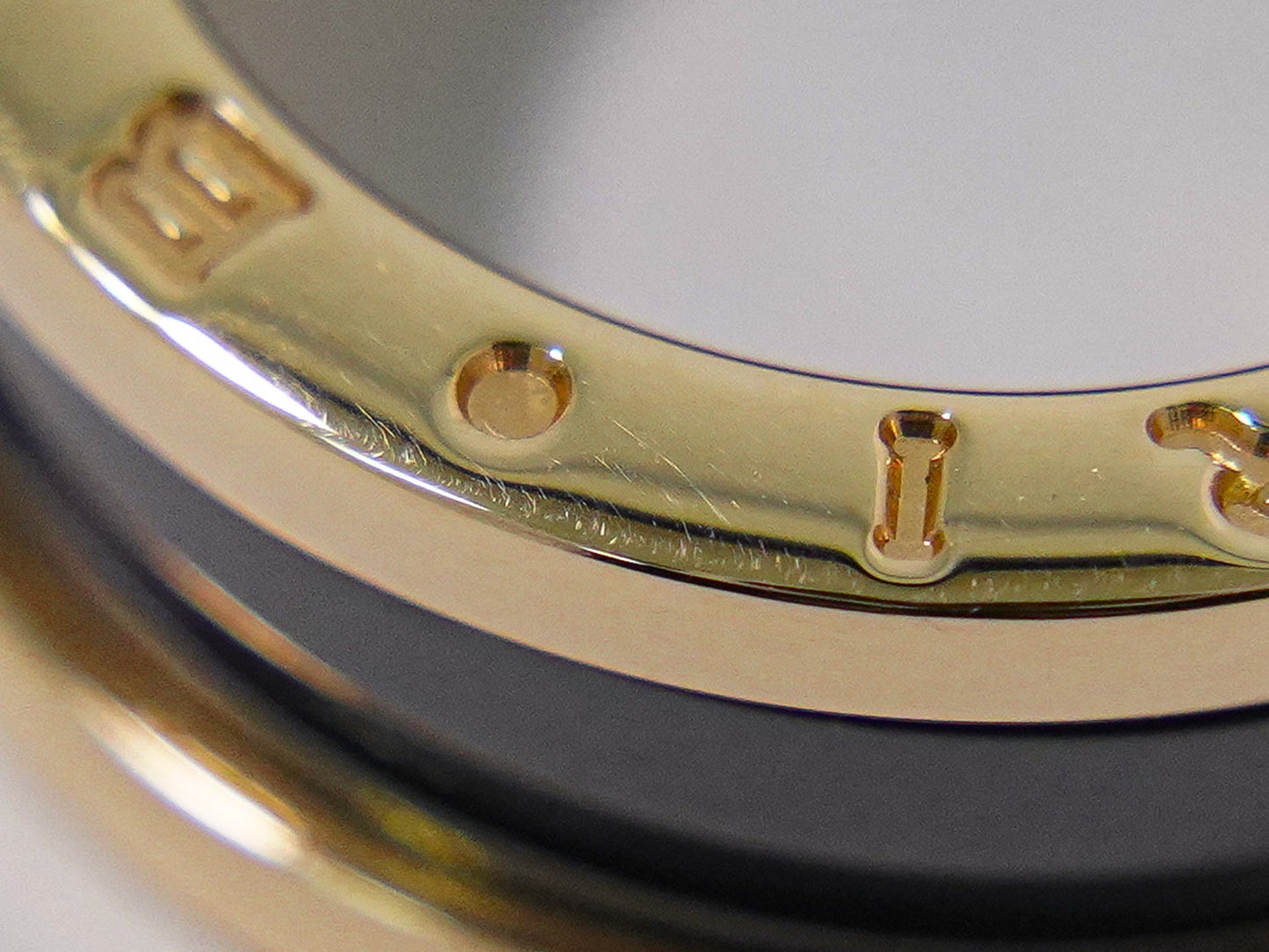 BVLGARI B-ZERO1 Au750 PG セラミック リング 51 10号 ピンクゴールド ブラック