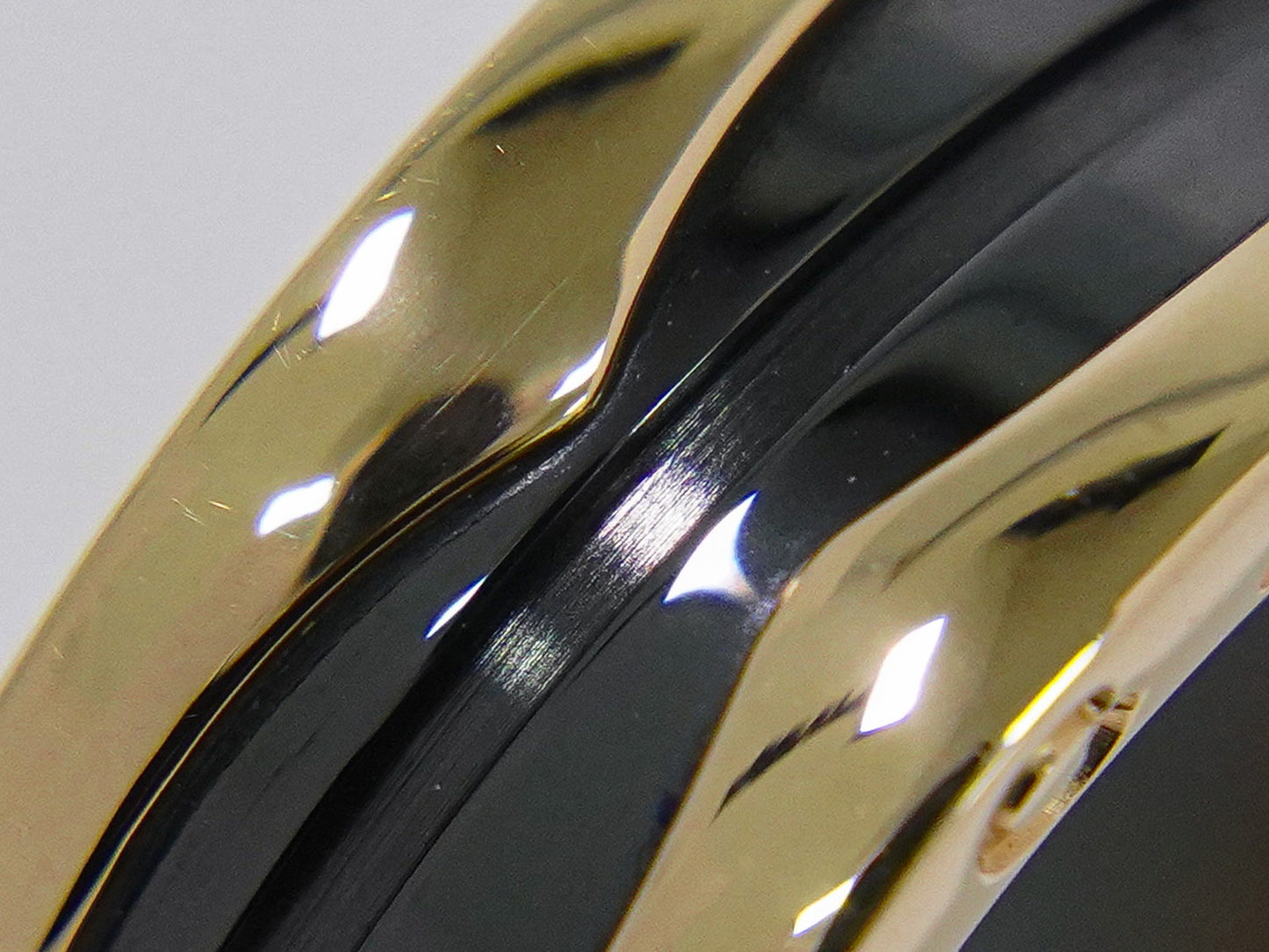 BVLGARI B-ZERO1 Au750 PG セラミック リング 51 10号 ピンクゴールド ブラック