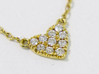 AHKAH ハート モチーフ ダイヤモンド 0.05ct K18 YG ネックレス