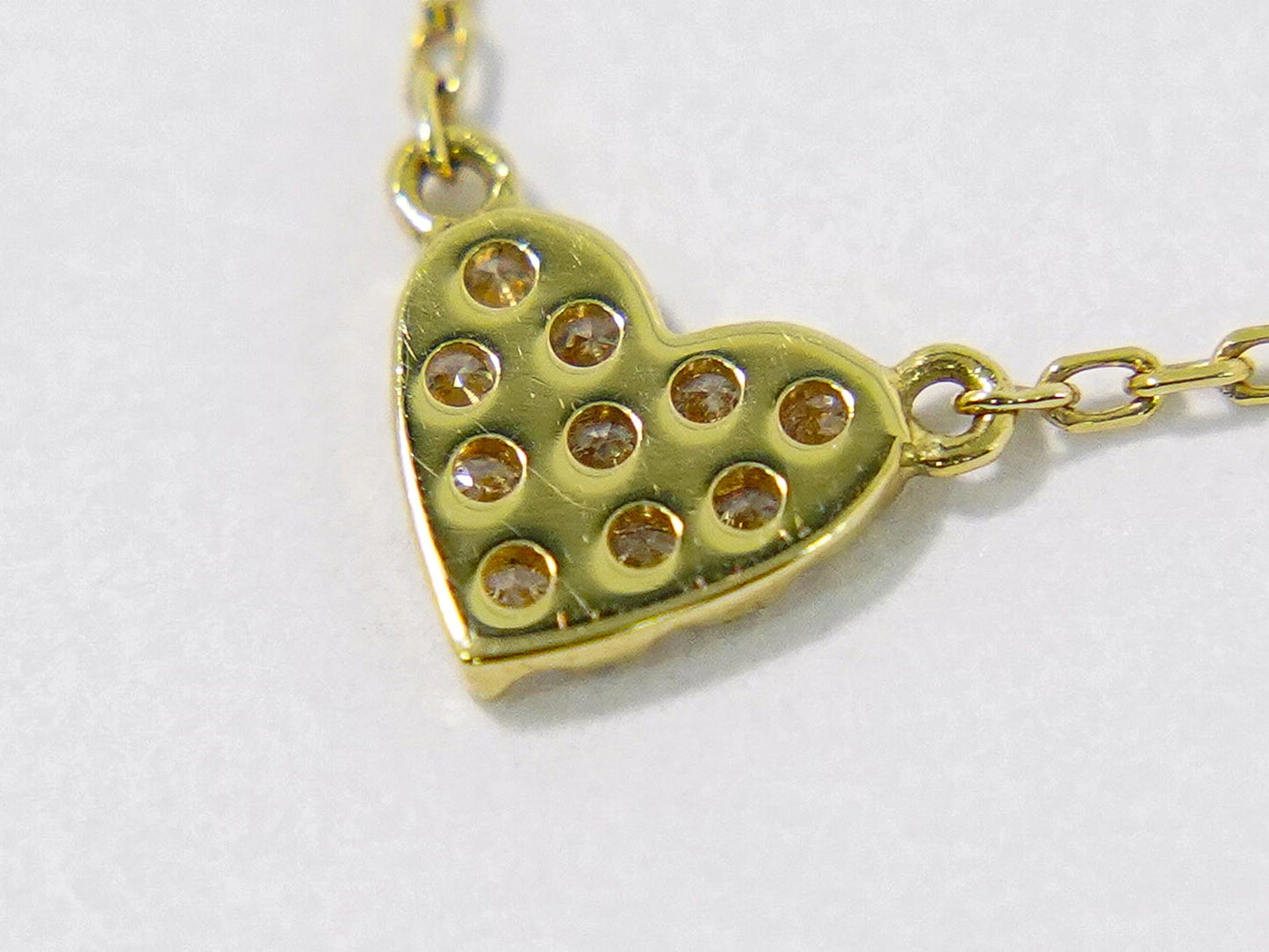 AHKAH ハート モチーフ ダイヤモンド 0.05ct K18 YG ネックレス