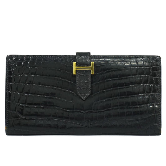 HERMES ベアン ニロティカス 長財布 ブラック