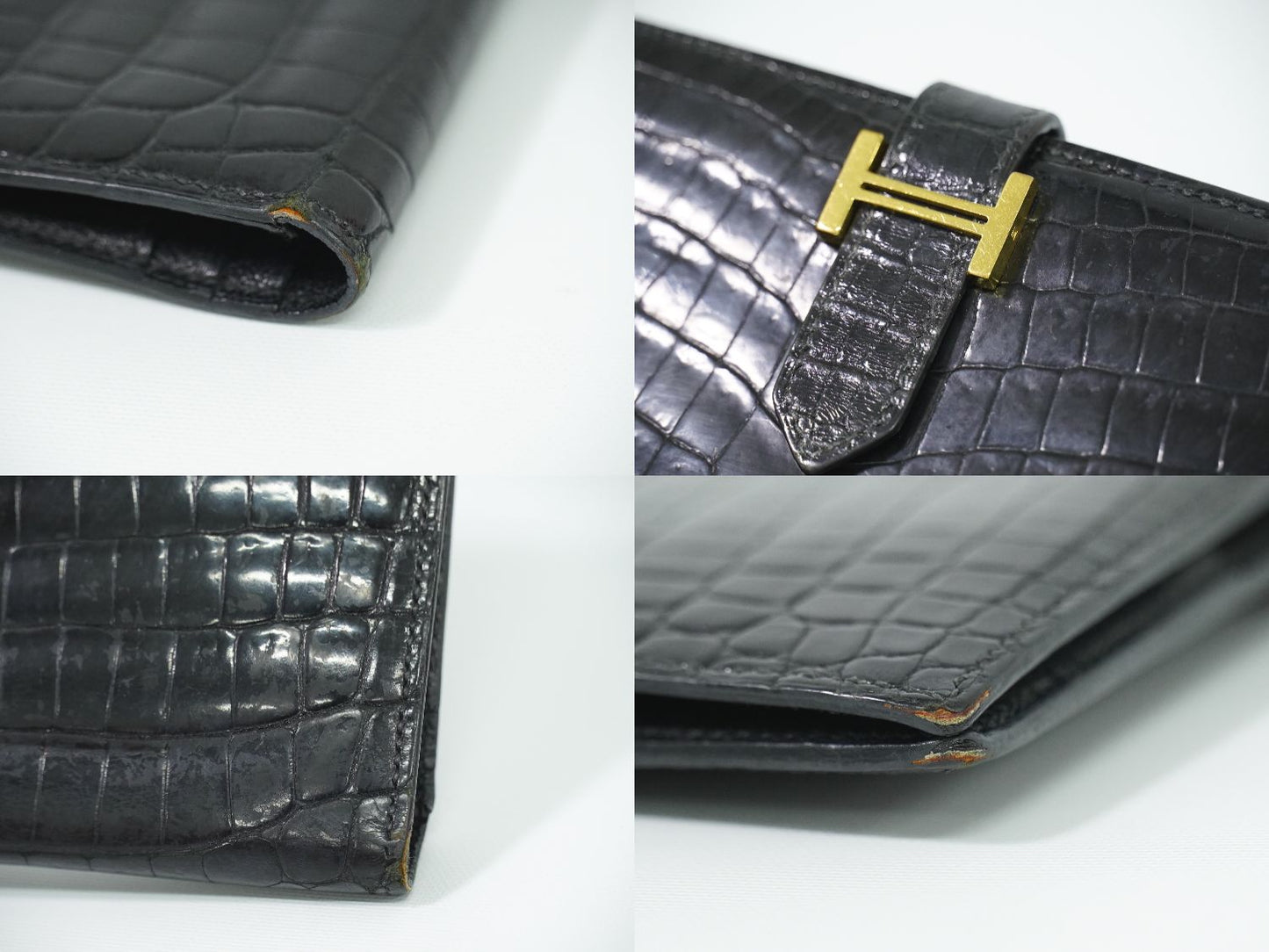 HERMES ベアン ニロティカス 長財布 ブラック