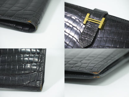 HERMES ベアン ニロティカス 長財布 ブラック