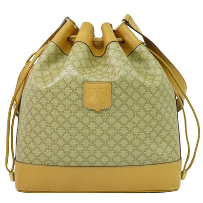 CELINE マカダム ショルダーバッグ ベージュ