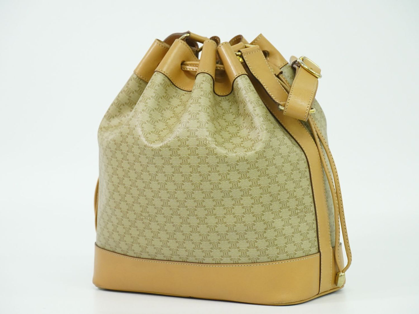 CELINE マカダム ショルダーバッグ ベージュ