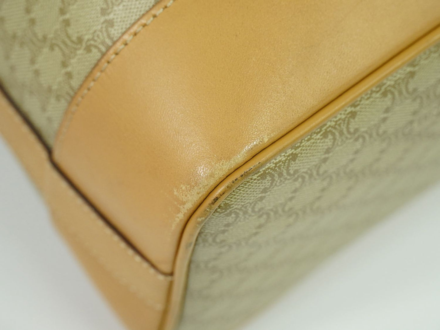 CELINE マカダム ショルダーバッグ ベージュ