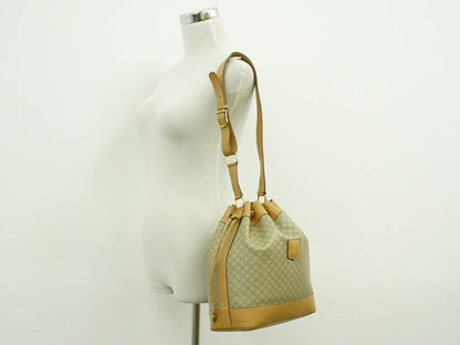 CELINE マカダム ショルダーバッグ ベージュ