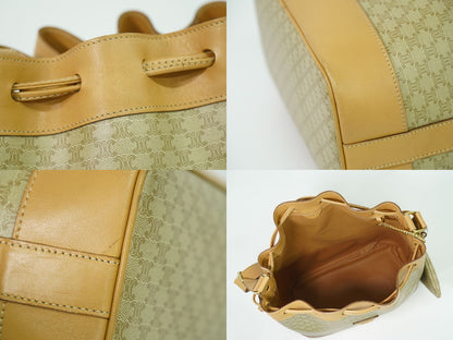 CELINE マカダム ショルダーバッグ ベージュ