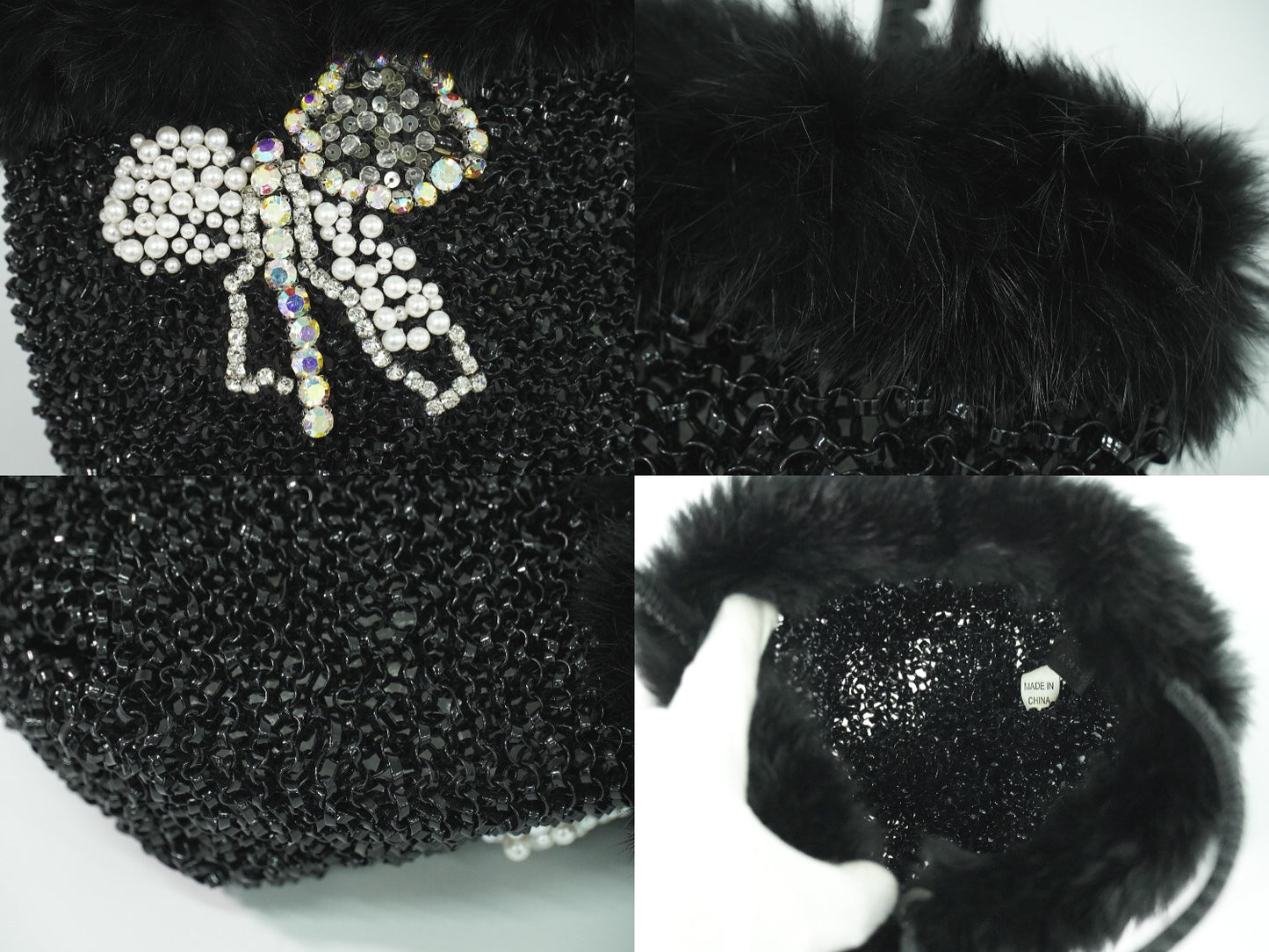 ANTEPRIMA リボンモチーフ ワイヤーバッグ ブラック ホワイト