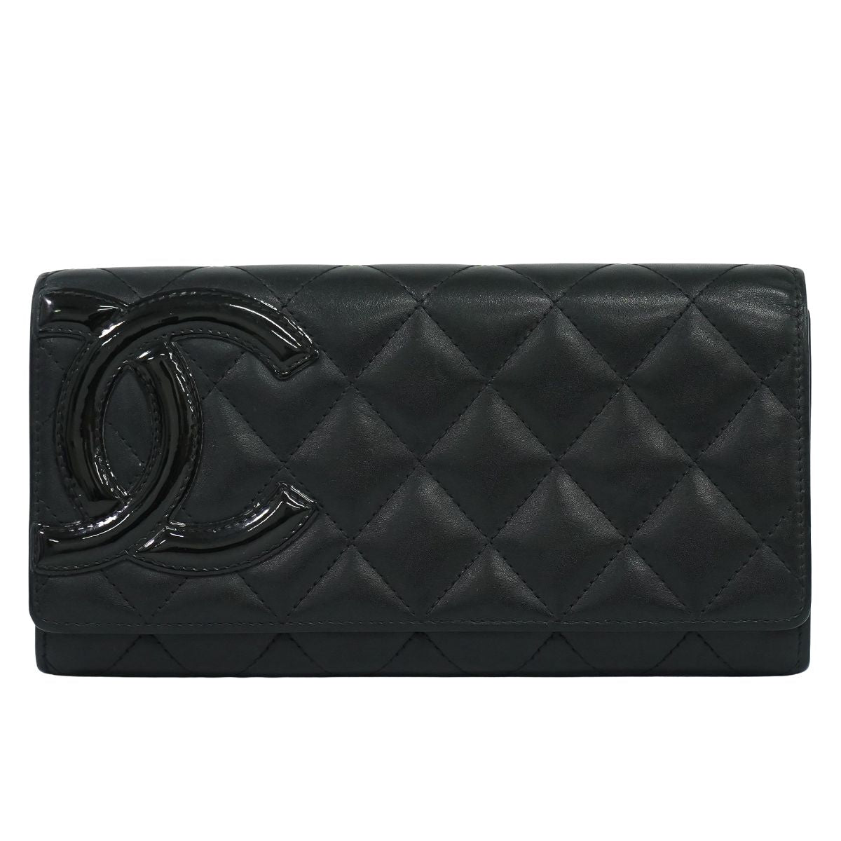 CHANEL ココマーク カンボンライン 長財布 ブラック