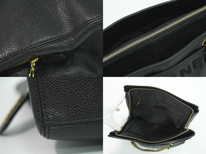 CHANEL ロゴ トートバッグ ブラック