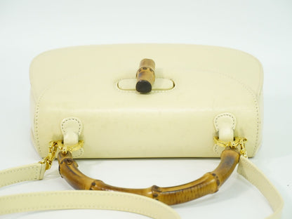 GUCCI バンブー 2WAY ショルダーバッグ アイボリー