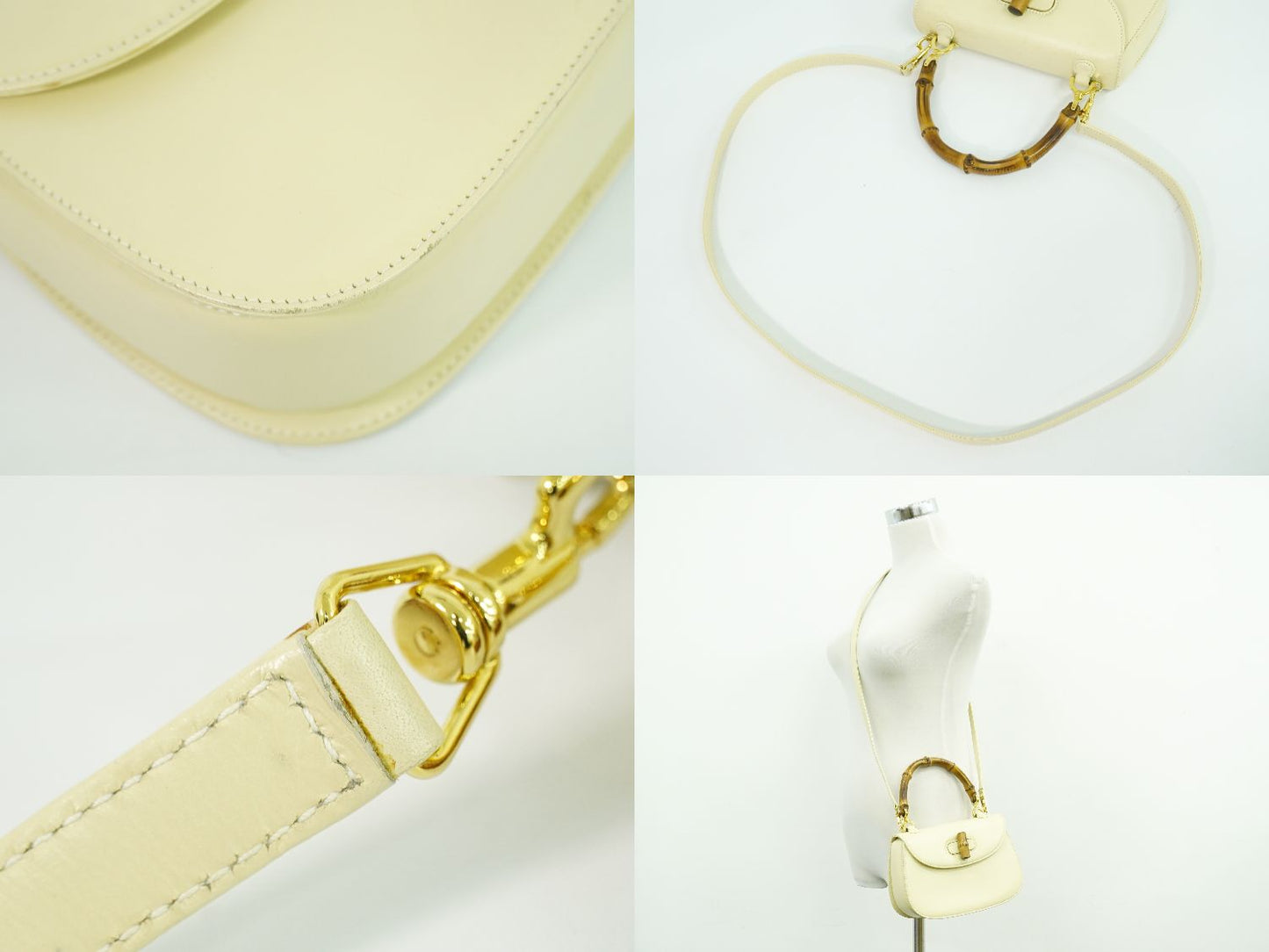 GUCCI バンブー 2WAY ショルダーバッグ アイボリー