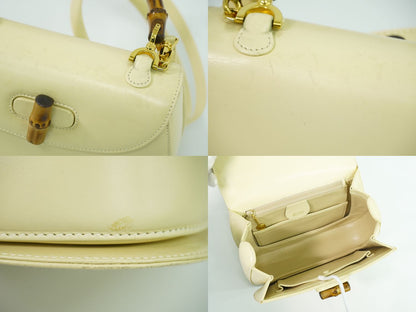 GUCCI バンブー 2WAY ショルダーバッグ アイボリー