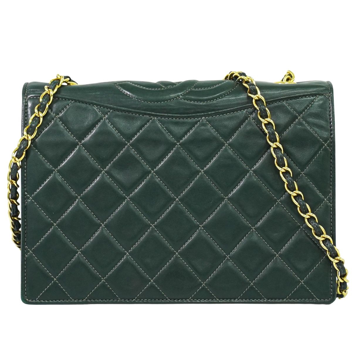 CHANEL ココマーク マトラッセ ショルダーバッグ ダークグリーン