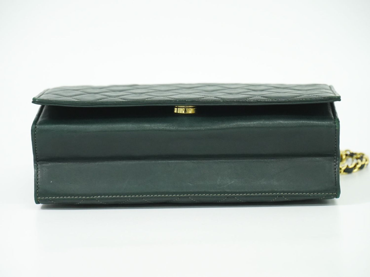 CHANEL ココマーク マトラッセ ショルダーバッグ ダークグリーン