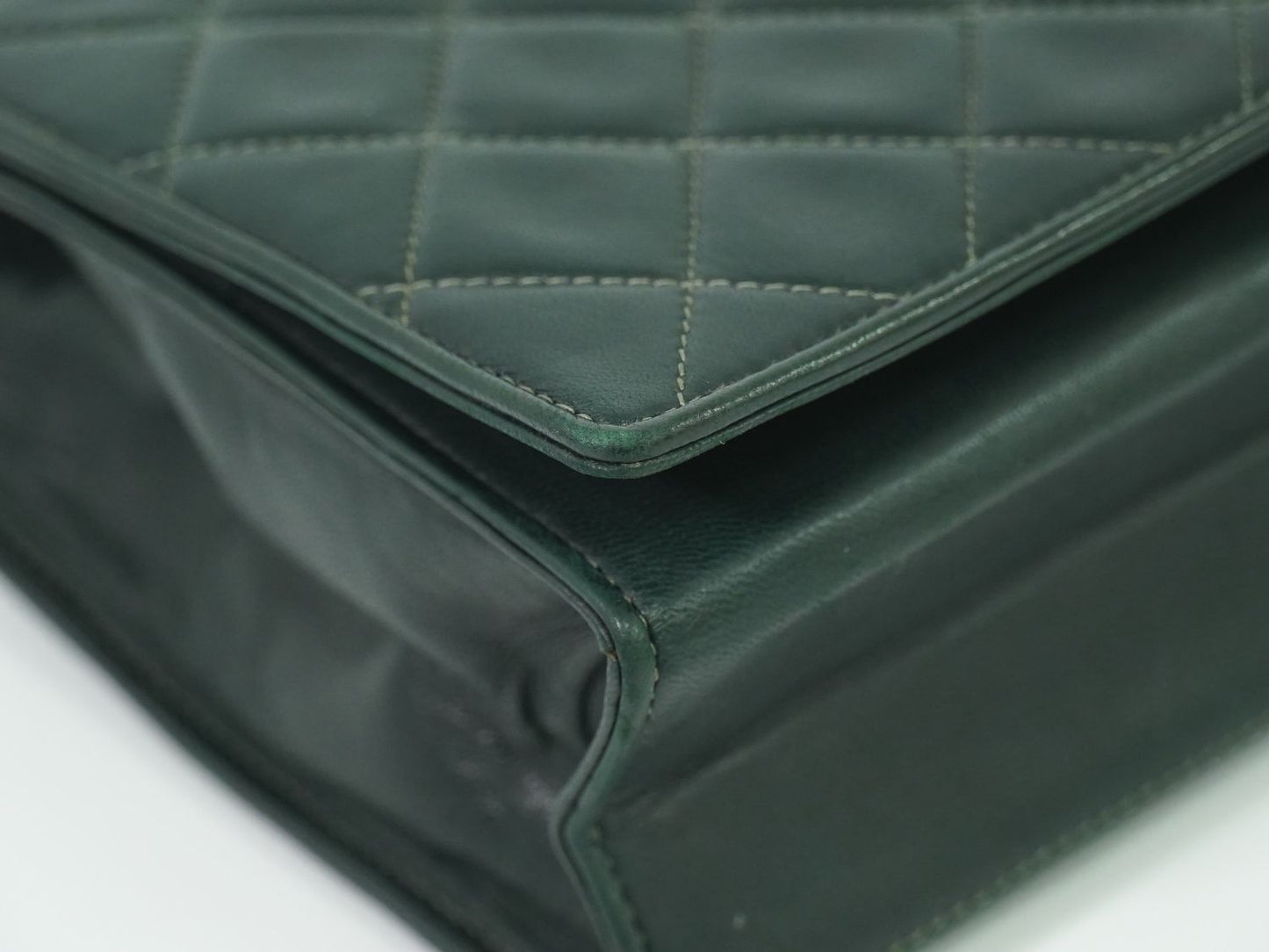 CHANEL ココマーク マトラッセ ショルダーバッグ ダークグリーン