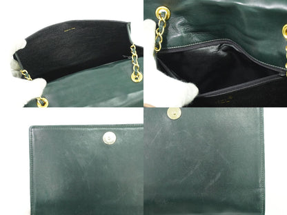 CHANEL ココマーク マトラッセ ショルダーバッグ ダークグリーン