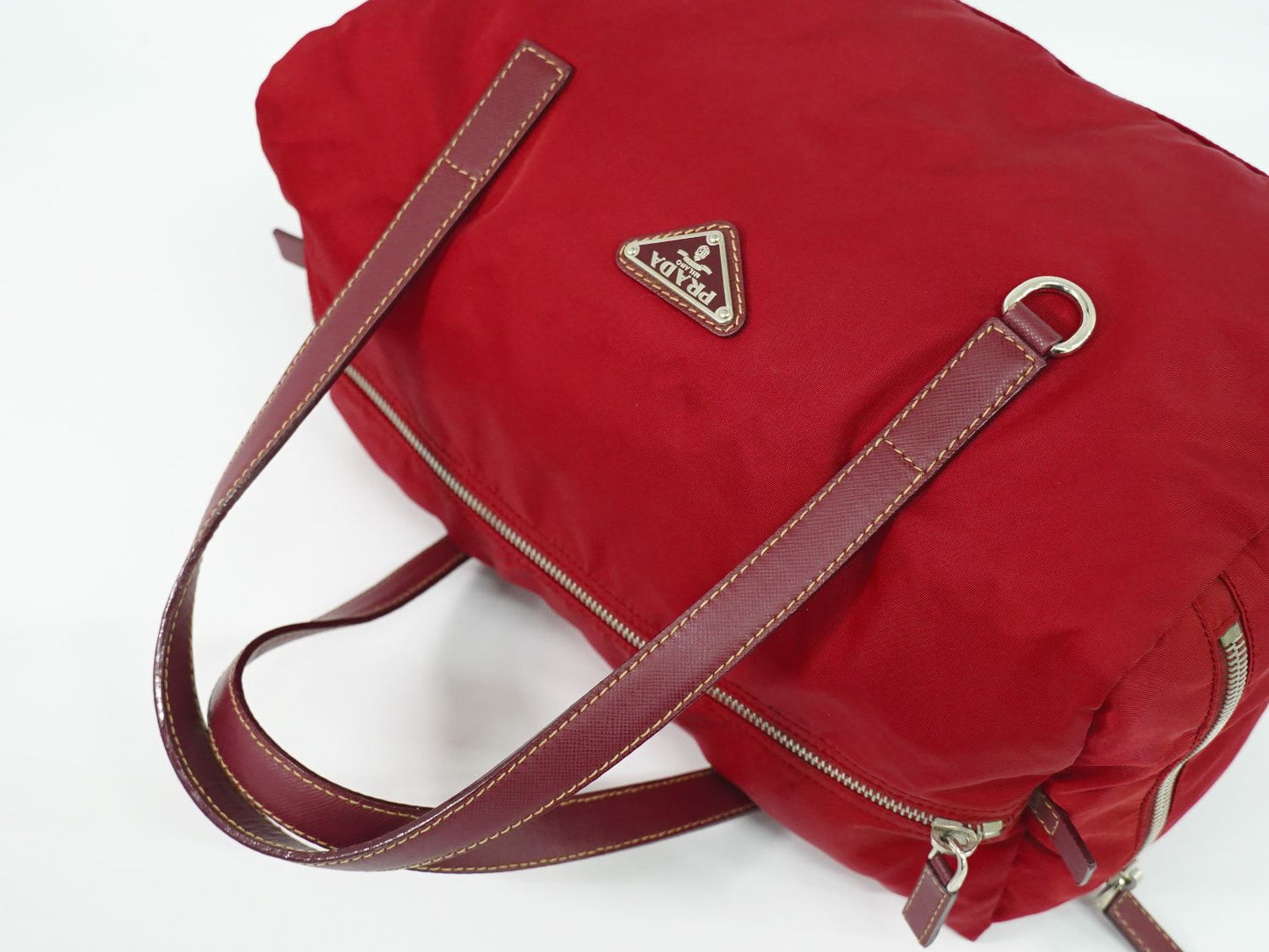 PRADA テスート ミニ ボストンバッグ レッド BR2394