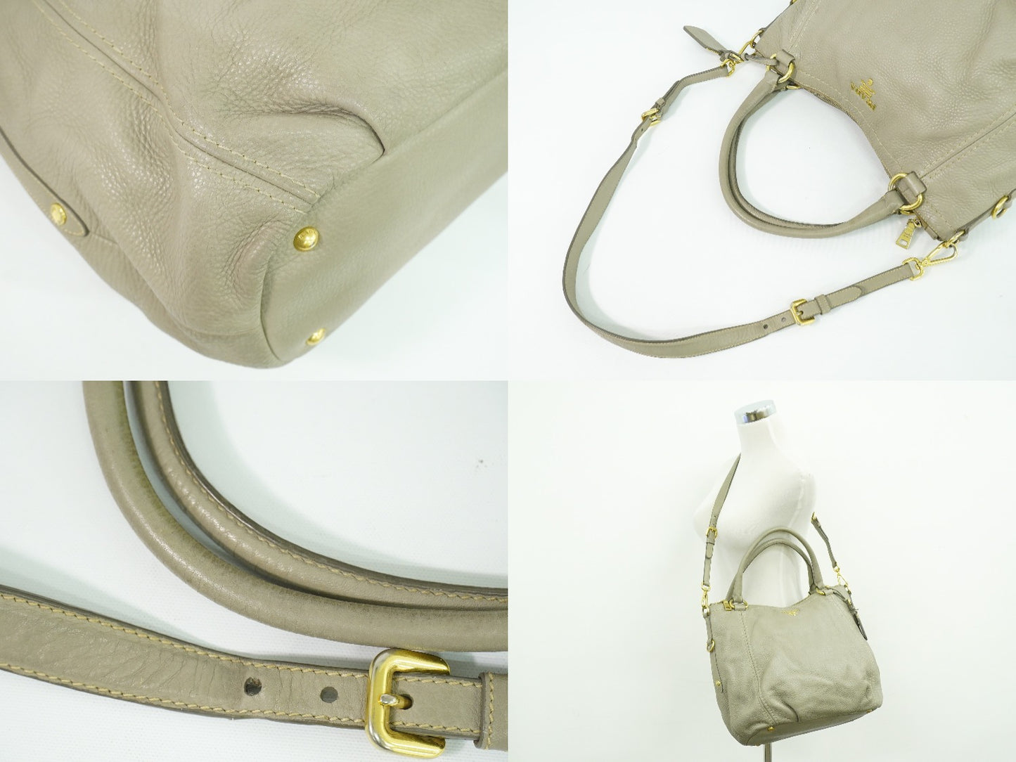 PRADA 2WAY ショルダーバッグ ハンドバッグ グレー