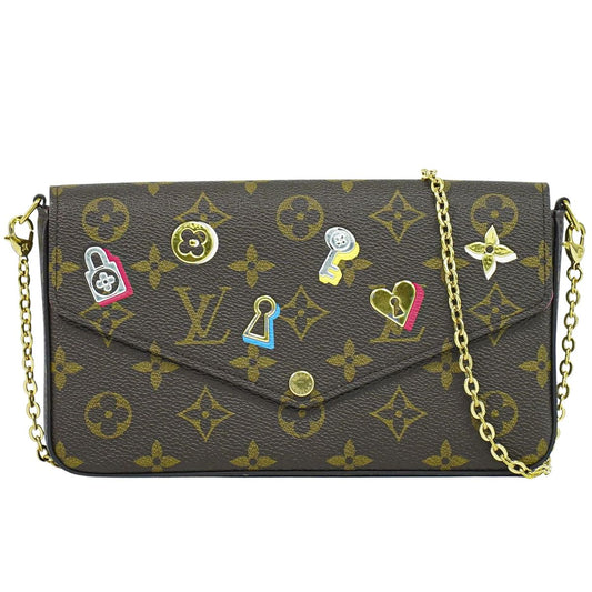 LOUIS VUITTON ラブロック ポシェット フェリーチェ モノグラム ショルダーバッグ ブラウン マルチカラー M63999