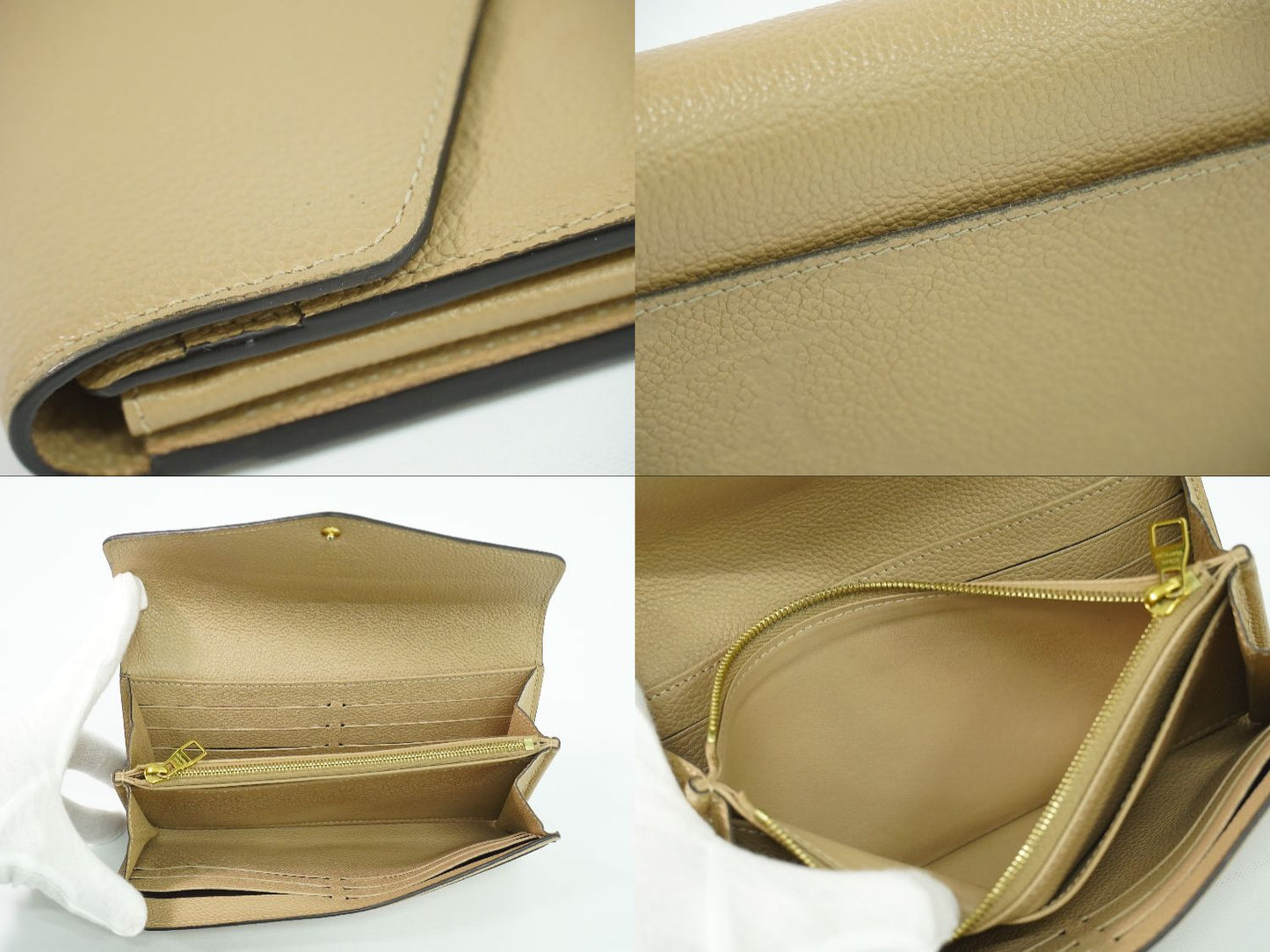 LOUIS VUITTON ポルトフォイユサラ モノグラム アンプラント レザー 長財布 パピルス M62297