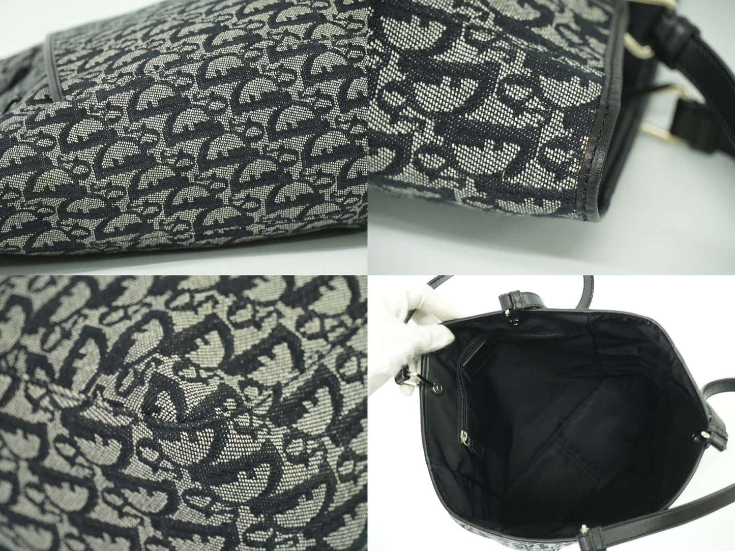 Christian Dior トロッター ショルダーバッグ グレー ブラック