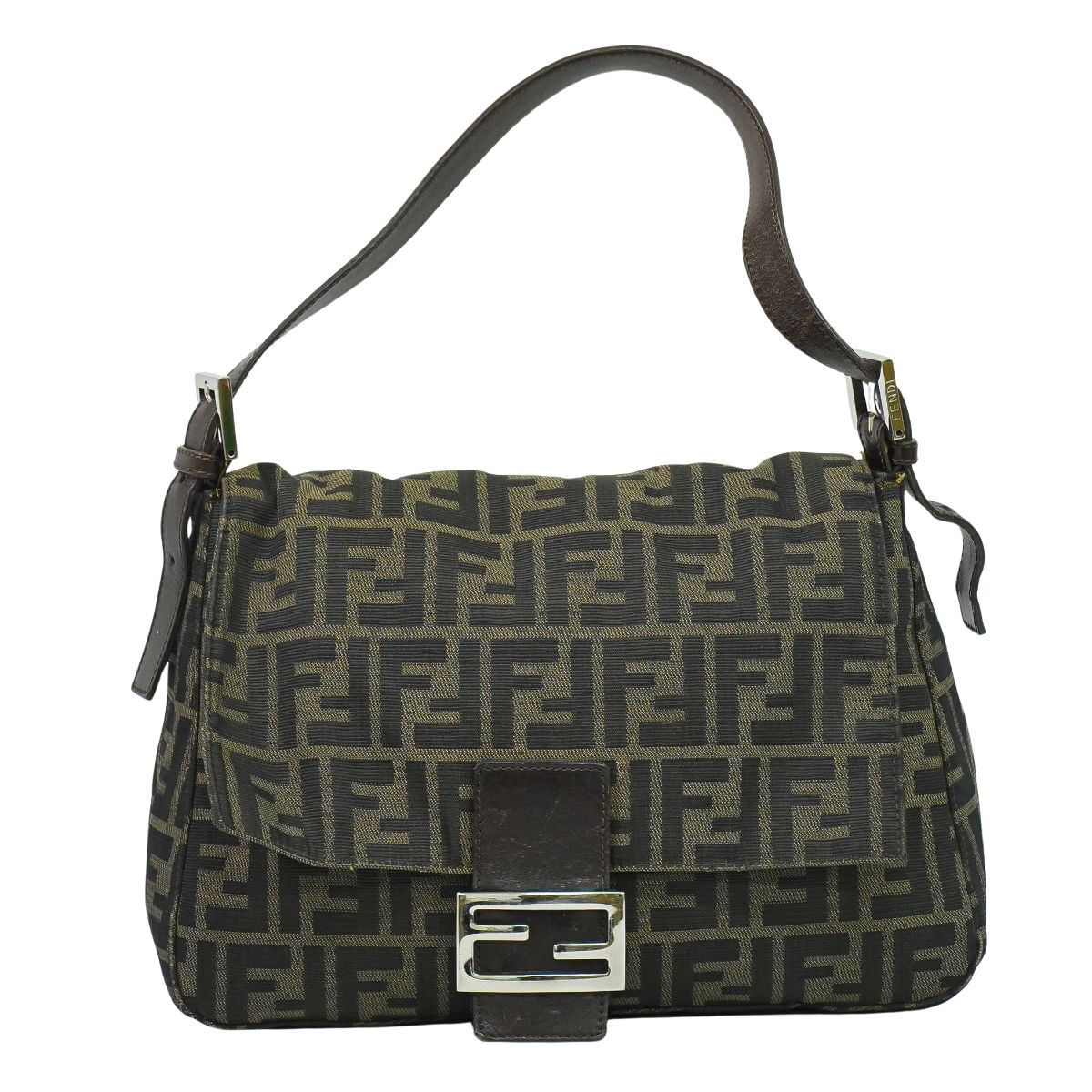 FENDI ズッカ マンマバケット ショルダーバッグ ブラウン