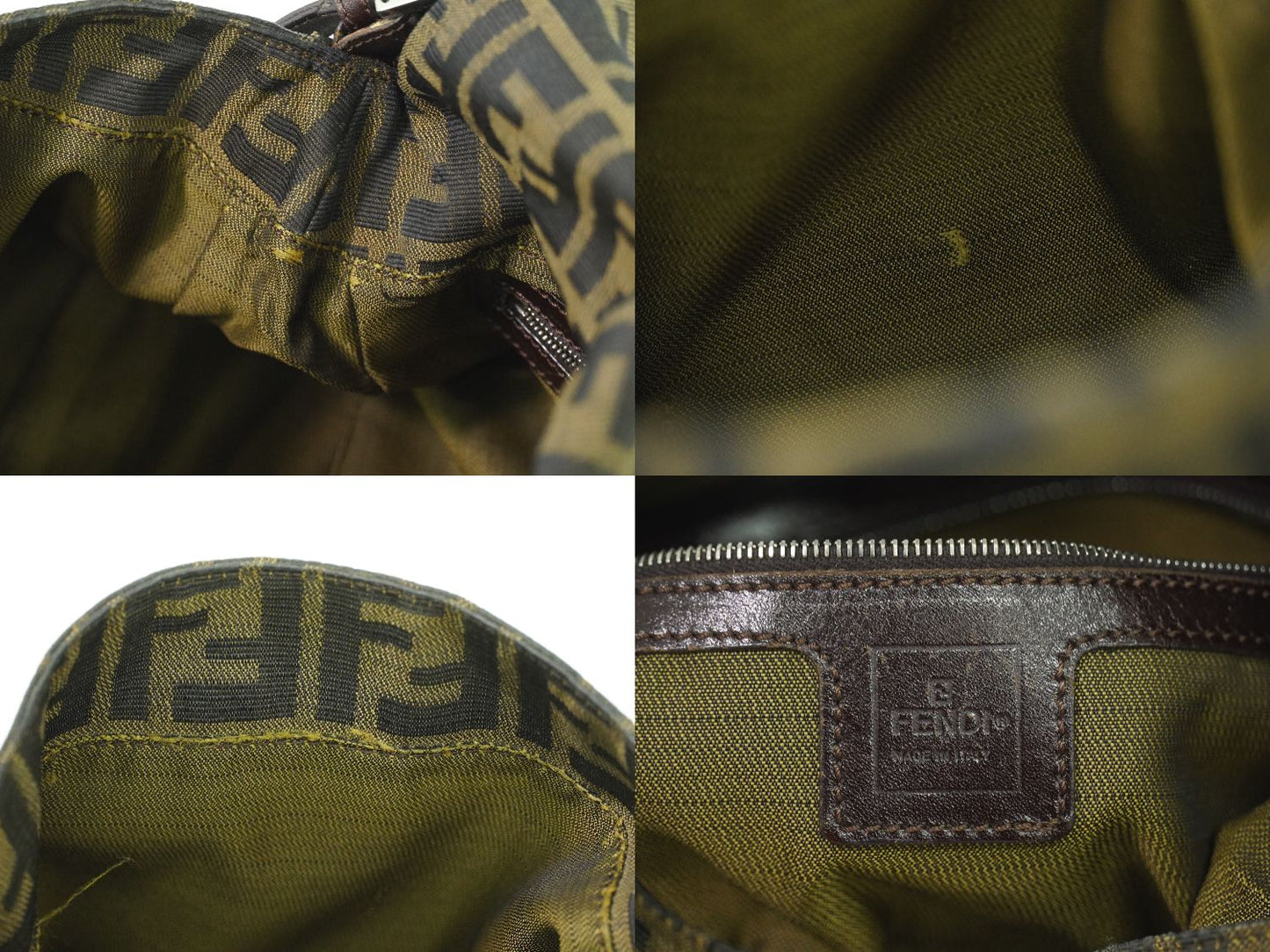 FENDI ズッカ マンマバケット ショルダーバッグ ブラウン